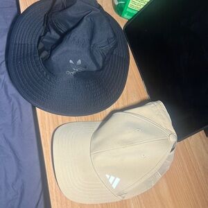 Adidas Black and Beige Hat Duo